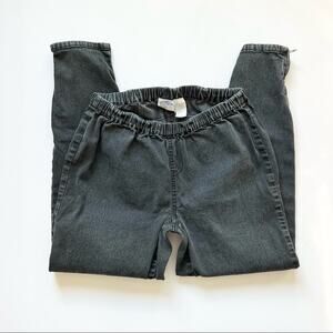 Vintage Black Jeans Size‎ M Zipper Ankle Mid Rise Elastic Waist DG2 Diane Gilman